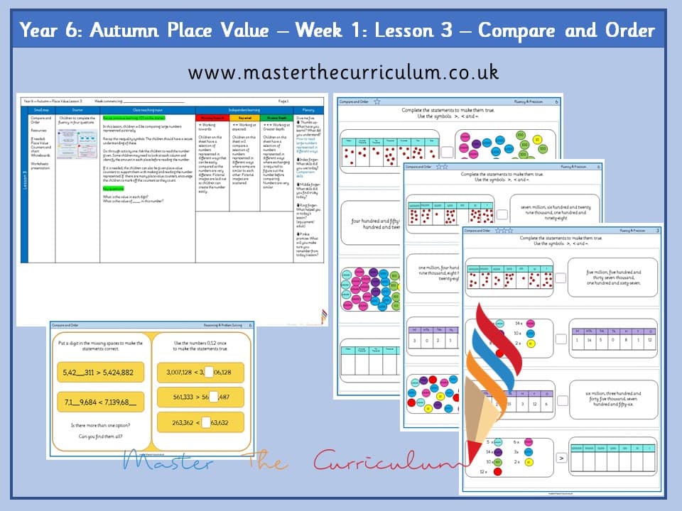 Cover of Year 6: Place Value: Lesson 3 – Compare and Order