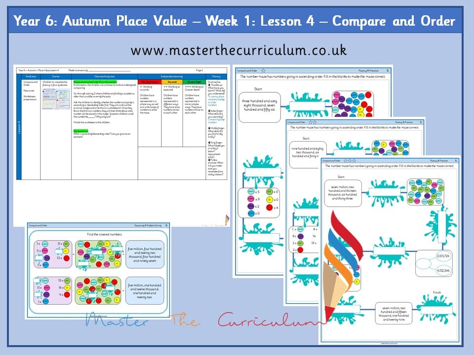 Cover of Year 6: Place Value: Lesson 4 – Compare and Order