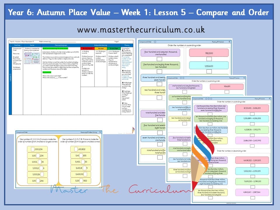 Cover of Year 6: Place Value: Lesson 5 – Compare and Order