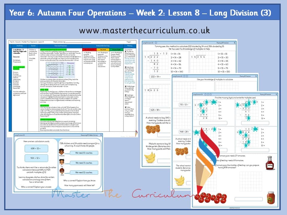 Cover of Year 6: Four Operations: Lesson 8 – Long Division (3)