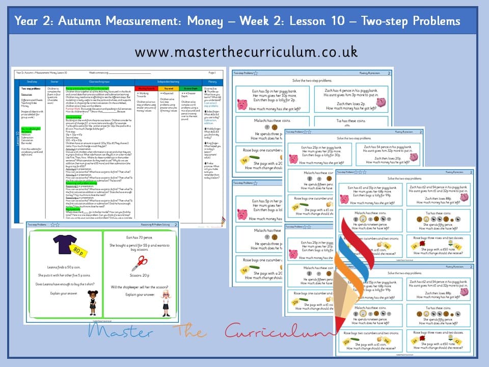 Cover of Year 2: Measurement: Lesson 10 – Two-step Problems