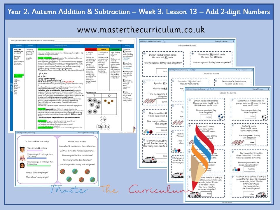 Cover of Year 2: Addition and Subtraction: Lesson 13 – Add 2-digit Numbers, Not Crossing