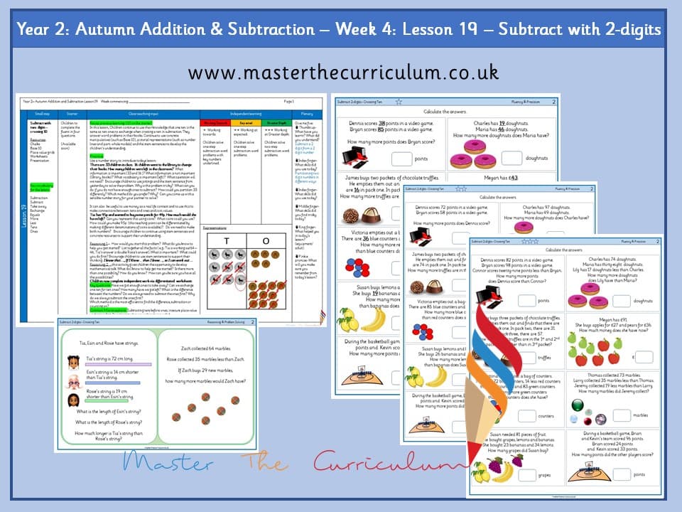 Cover of Year 2: Addition and Subtraction: Lesson 19 – Subtract 2-digits, Crossing Ten