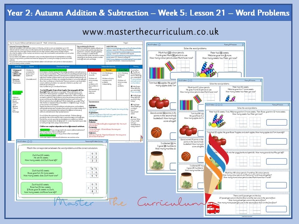 Cover of Year 2: Addition and Subtraction: Lesson 21 – Word Problems