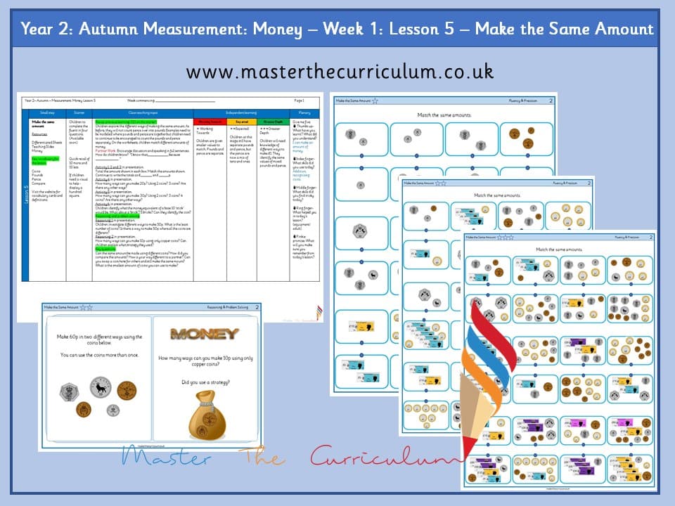 Cover of Year 2: Measurement: Lesson 5 – Make the Same Amount