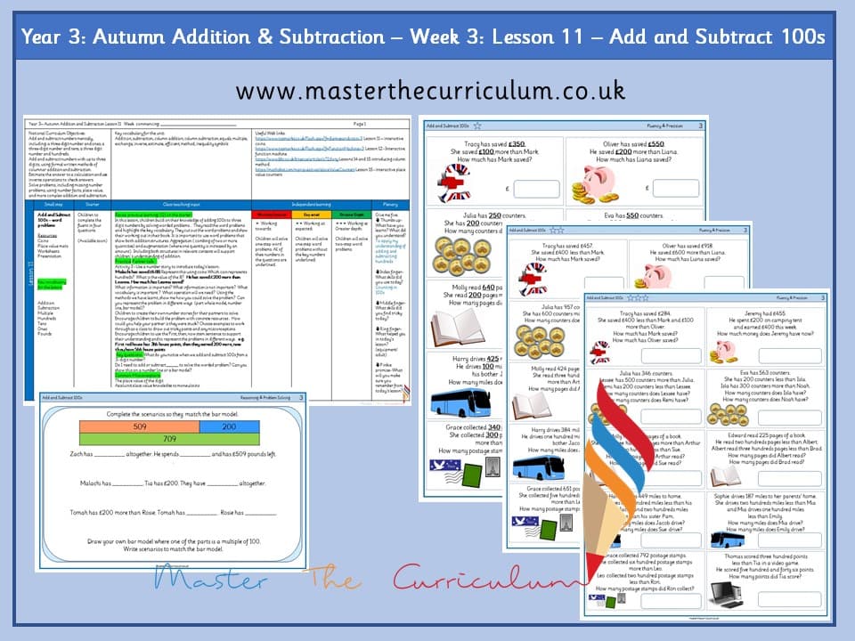 Cover of Year 3: Addition and Subtraction: Lesson 11 – Add and Subtract 100s