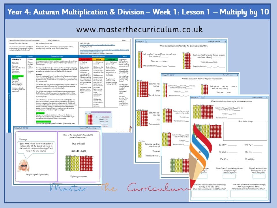Cover of Year 4: Multiplication and Division: Lesson 1 – Multiply by 10