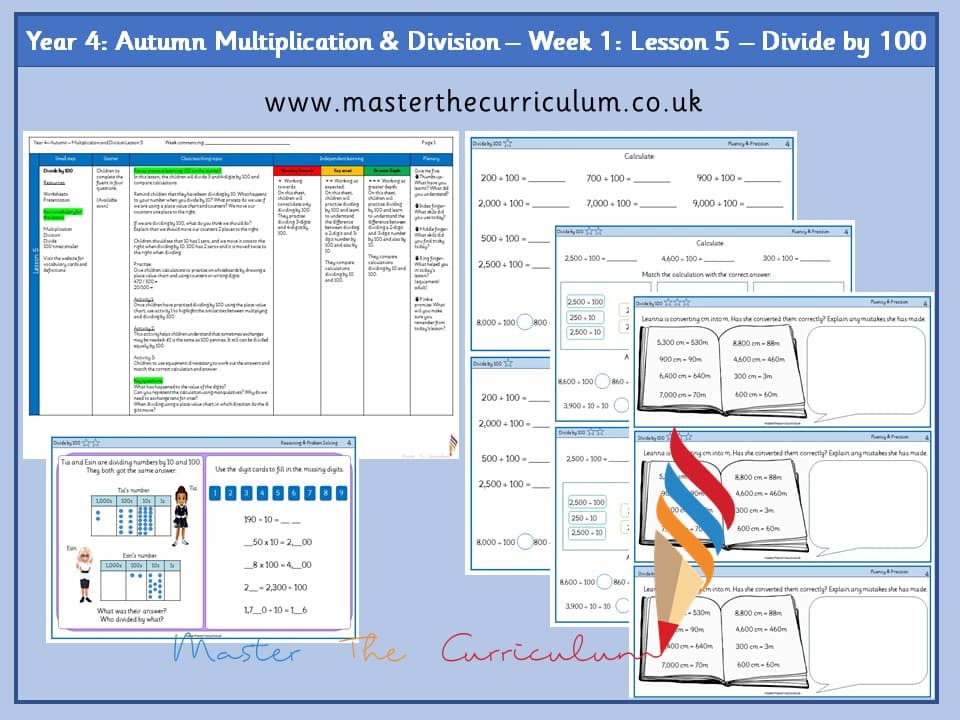 Cover of Year 4: Multiplication and Division: Lesson 5 – Divide by 100