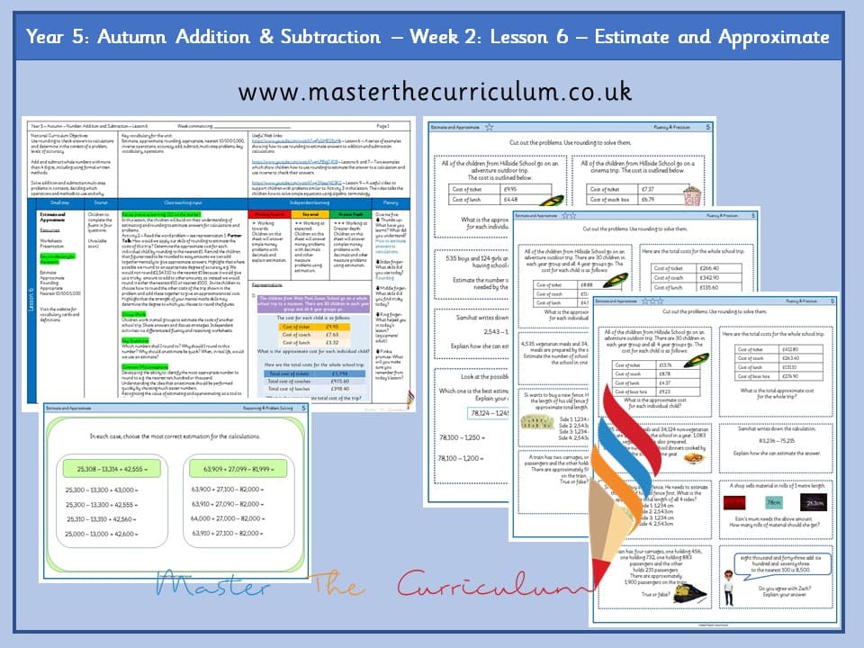 Cover of Year 5: Addition and Subtraction: Lesson 6 – Estimate and Approximate