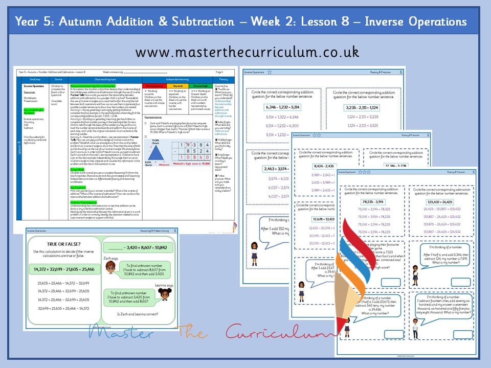 Cover of Year 5: Addition and Subtraction: Lesson 8 – Inverse Operations