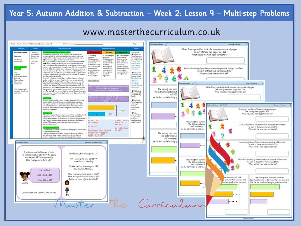 Cover of Year 5: Addition and Subtraction: Lesson 9 – Multi-step Problems