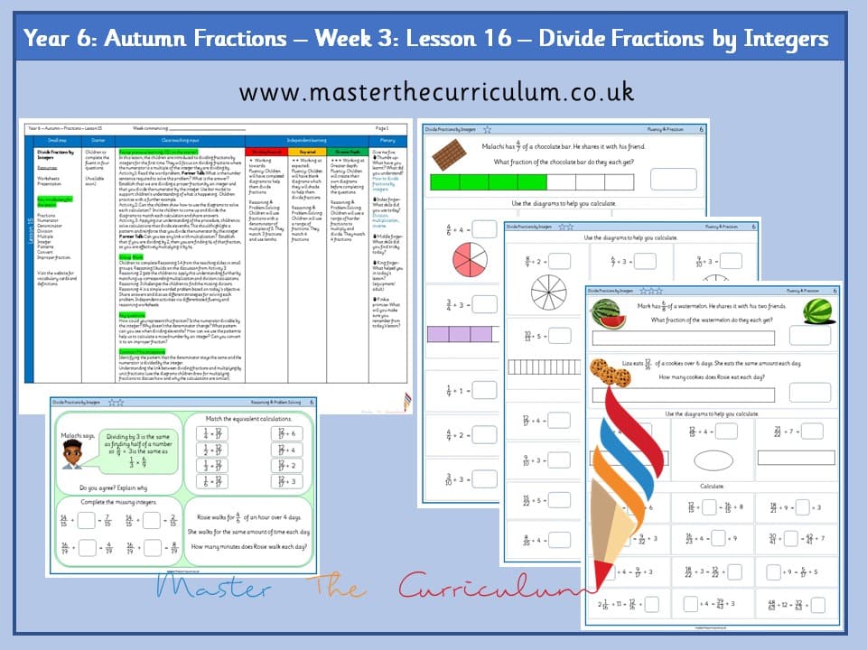 Cover of Year 6: Fractions: Lesson 15 – Divide Fractions by Integers