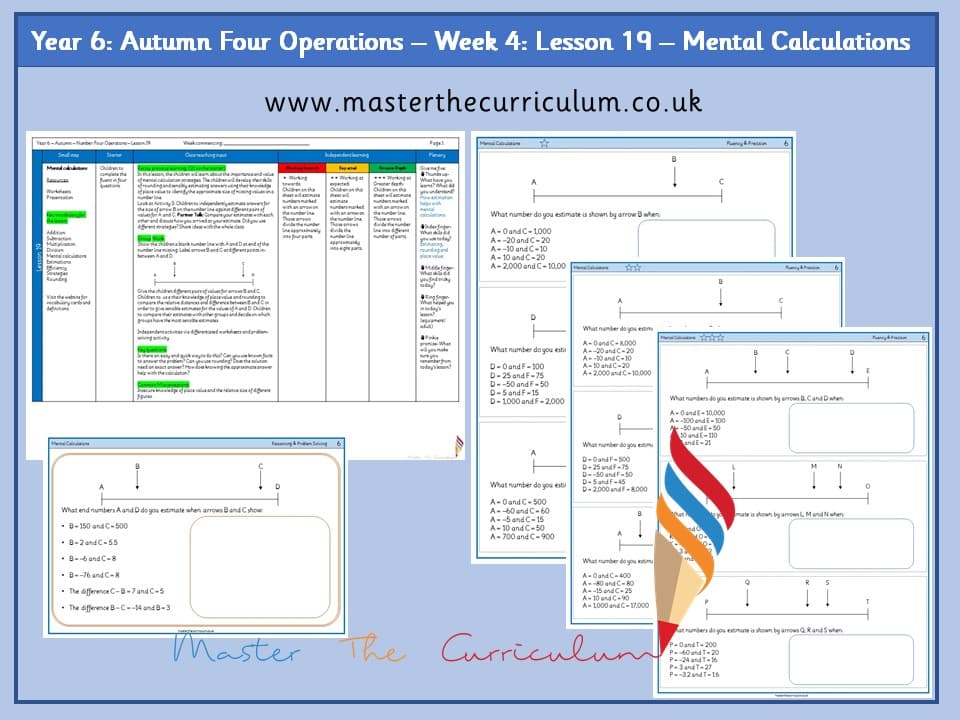 Cover of Year 6: Four Operations: Lesson 19 – Mental Calculations