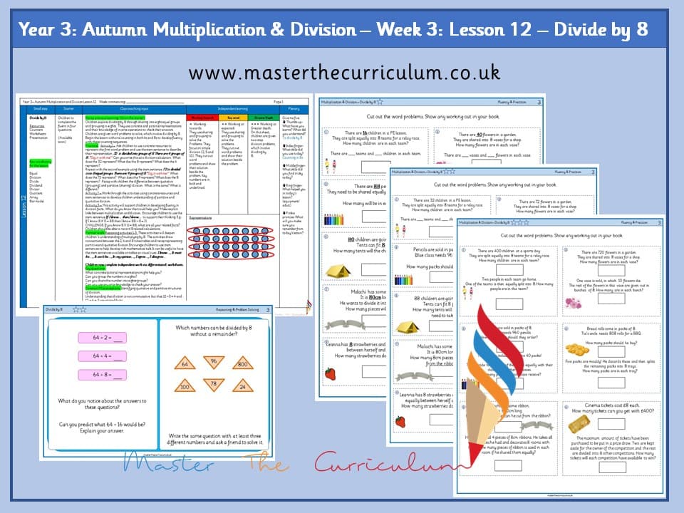 Cover of Year 3: Multiplication and Division: Lesson 12 – Divide by 8