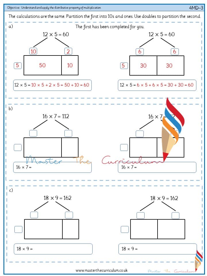 Cover of Understand and apply the distributive property of multiplication (2)