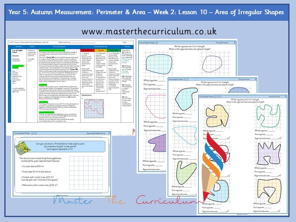 Cover of Year 5: Measurement: Perimeter and Area: Lesson 10 – Area of Irregular Shapes