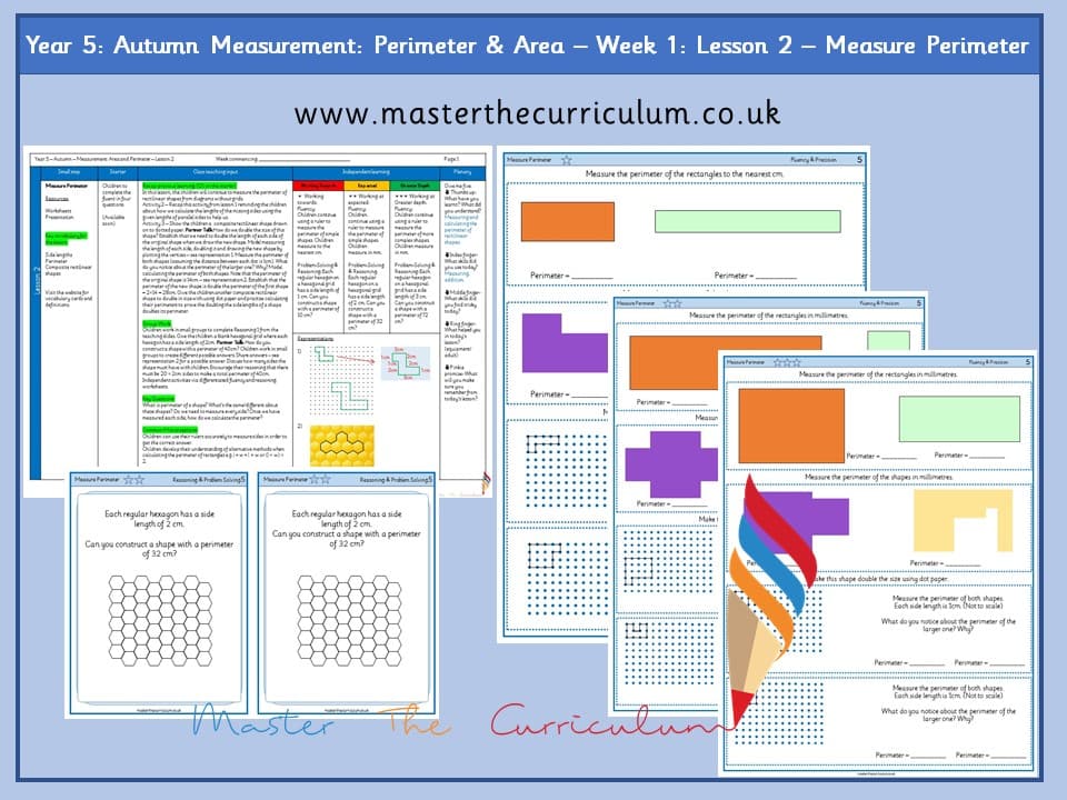 Cover of Year 5: Measurement: Perimeter and Area: Lesson 2 – Measure Perimeter