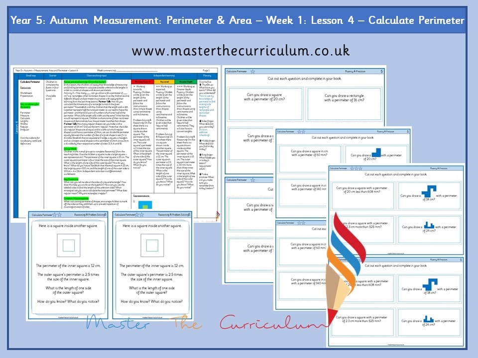 Cover of Year 5: Measurement: Perimeter and Area: Lesson 4 – Calculate Perimeter