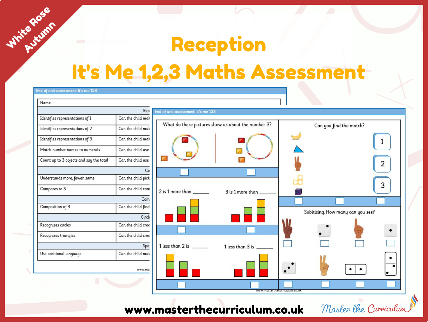 Cover of Reception It’s Me 1,2,3 End of Unit Maths Assessment