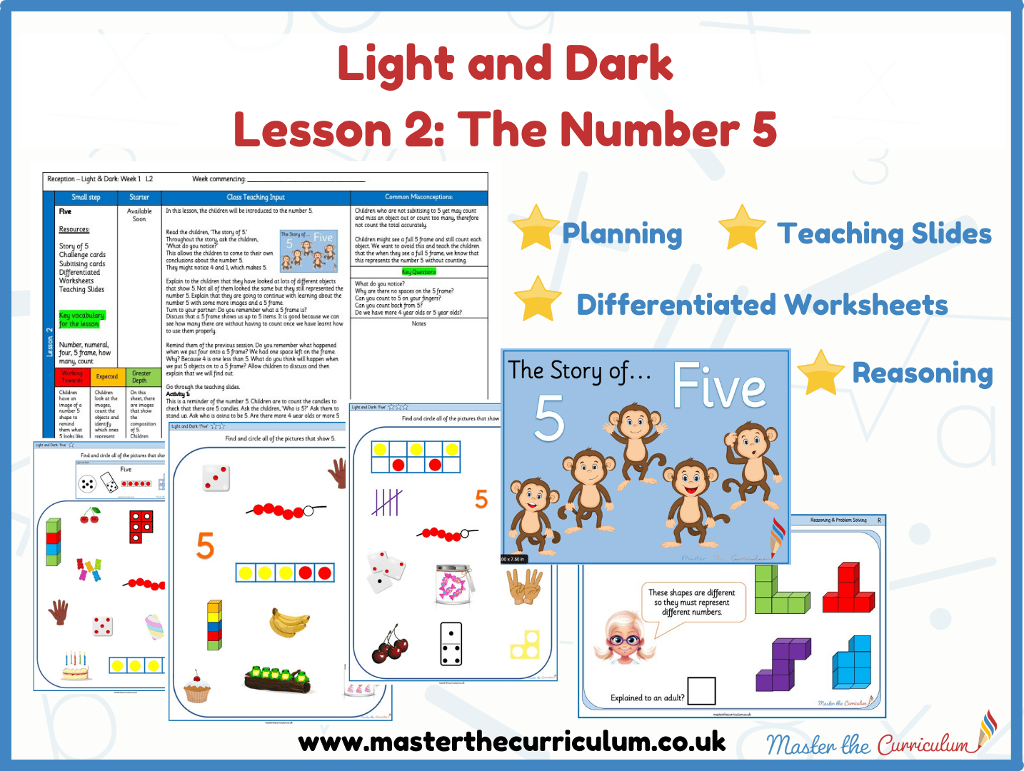 Cover of Light and Dark: Week 1: Lesson 2 – The number 5