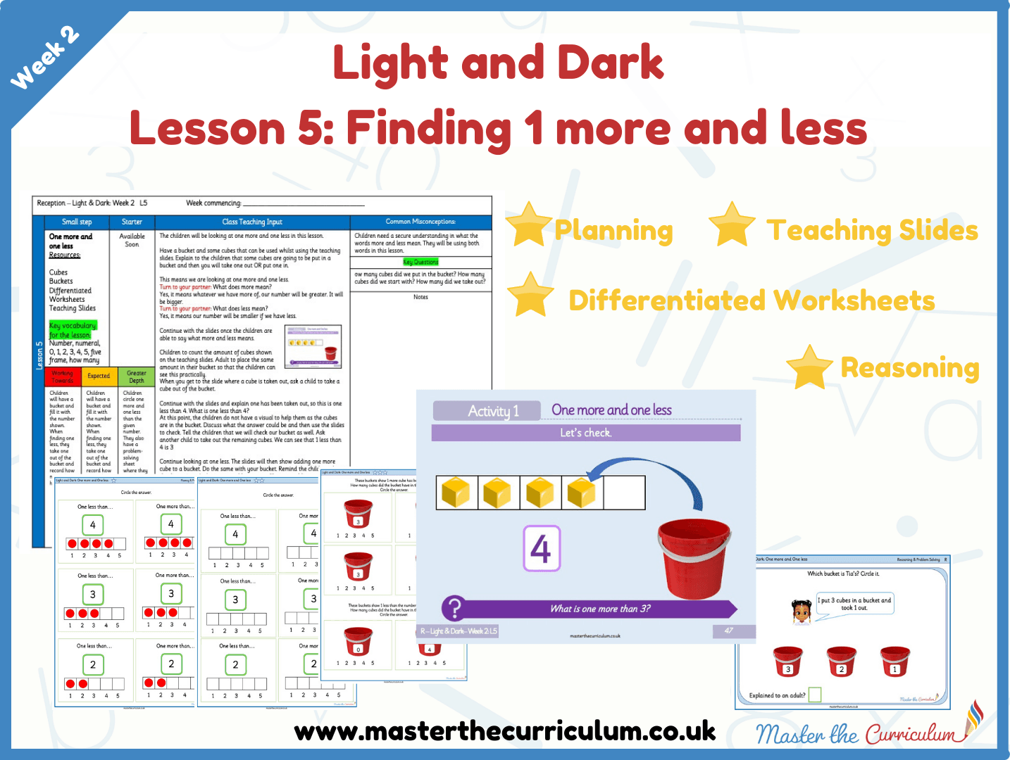 Cover of Light and Dark: Week 2: Lesson 5 – Finding one more and one less