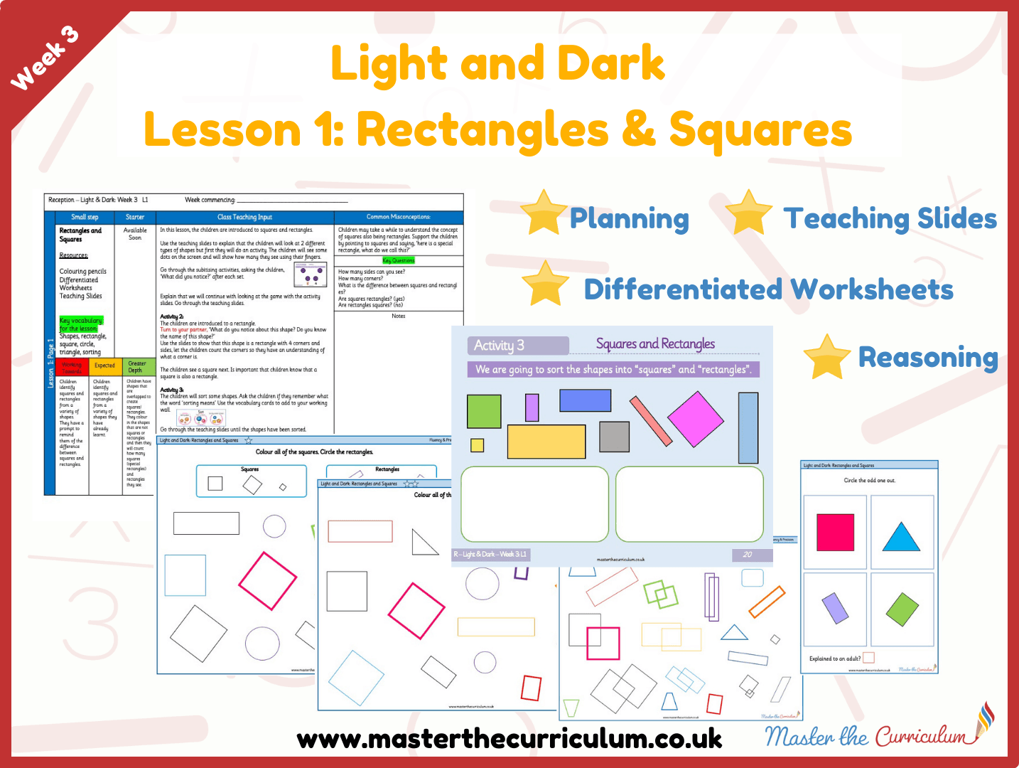Cover of Light and Dark: Week 3: Lesson 1 – Rectangles and Squares