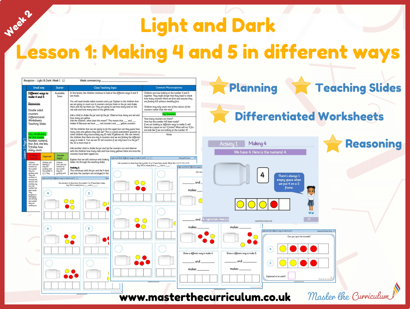 Cover of Light and Dark: Week 2: Lesson 1 – Making the number 4 and 5