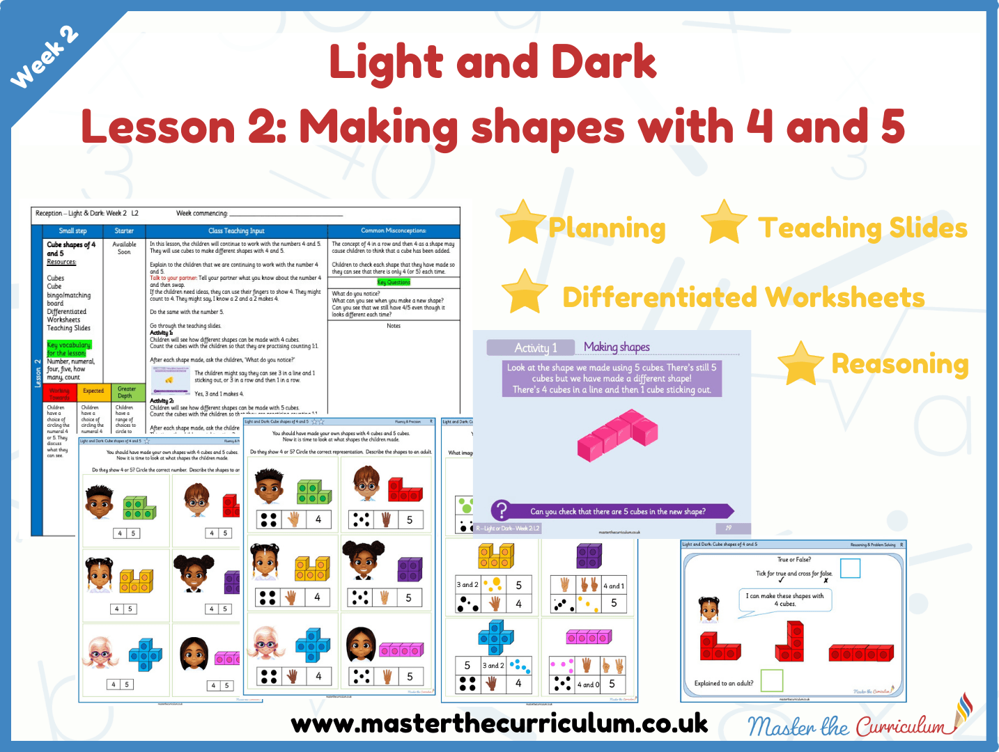 Cover of Light and Dark: Week 2: Lesson 2 – Making shapes with 4 and 5