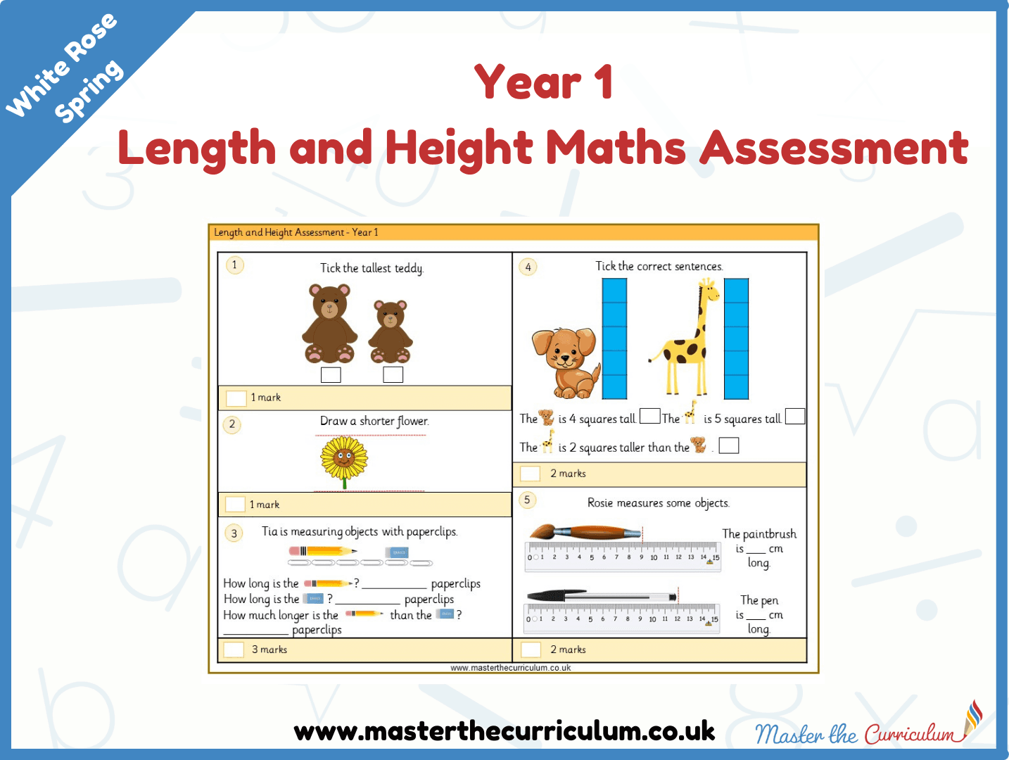 Cover of Year 1 Length and Height Maths Assessment
