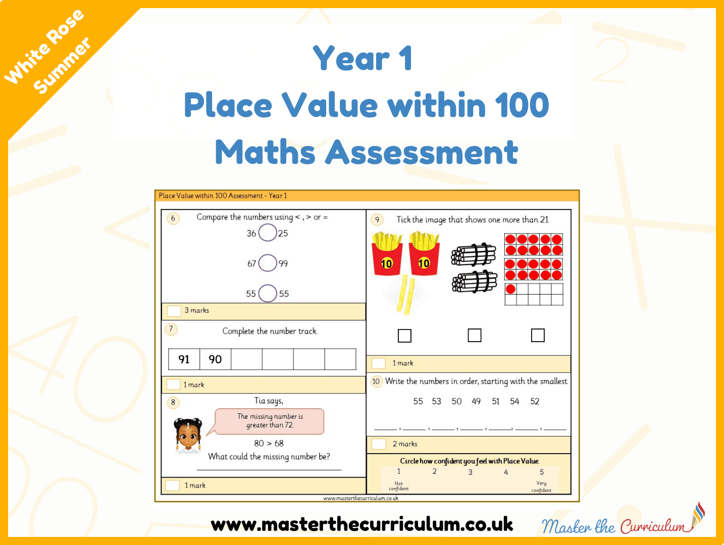 Cover of Year 1 Place Value within 100 Maths Assessment