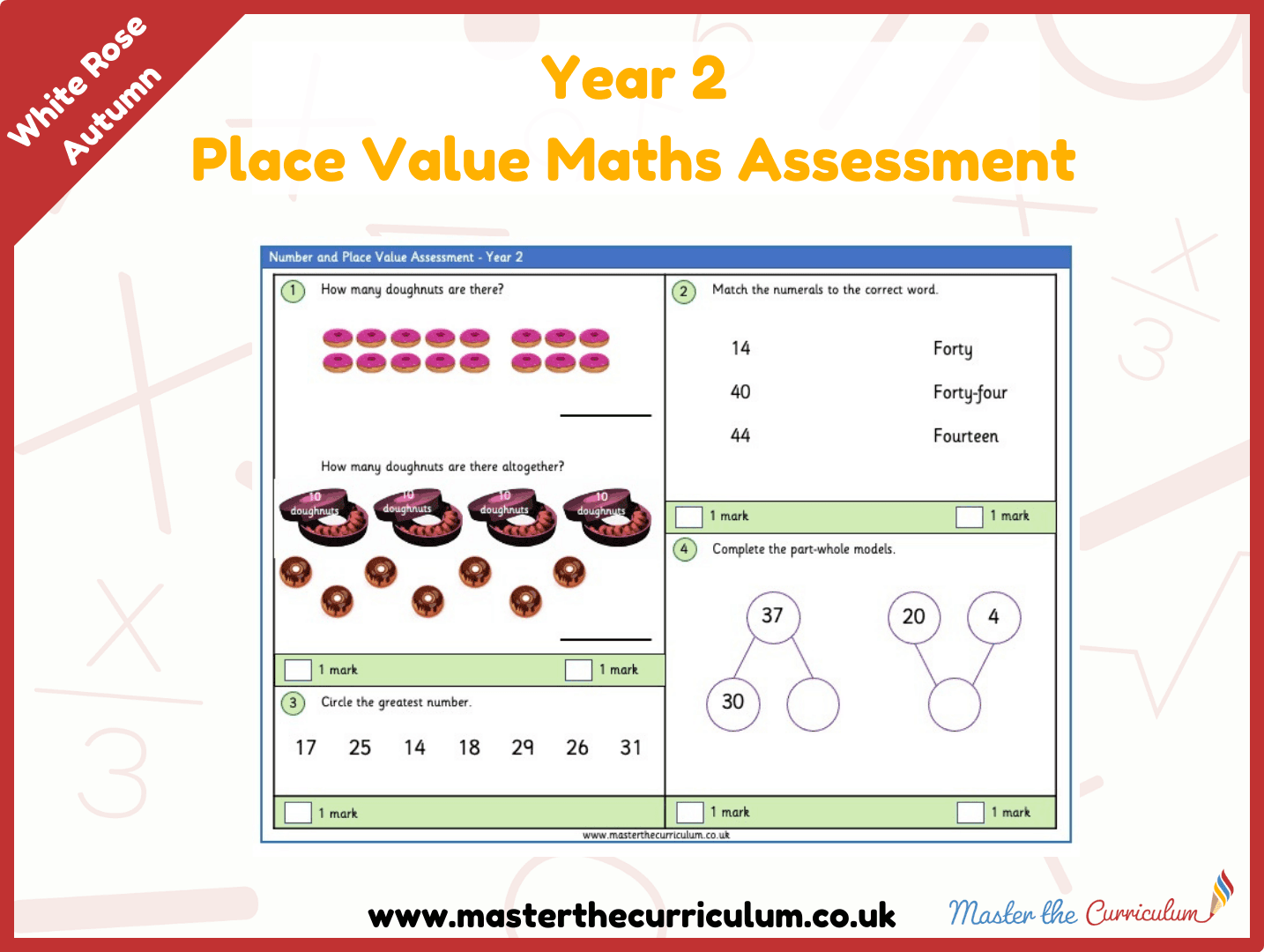 Cover of Year 2 Place Value Maths Assessment