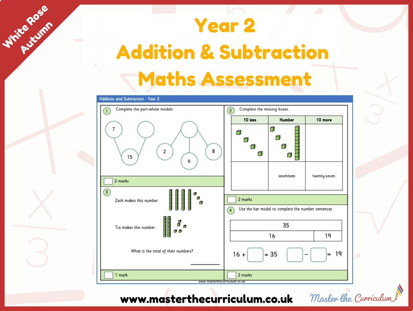 Cover of Year 2 Addition and Subtraction Maths Assessment