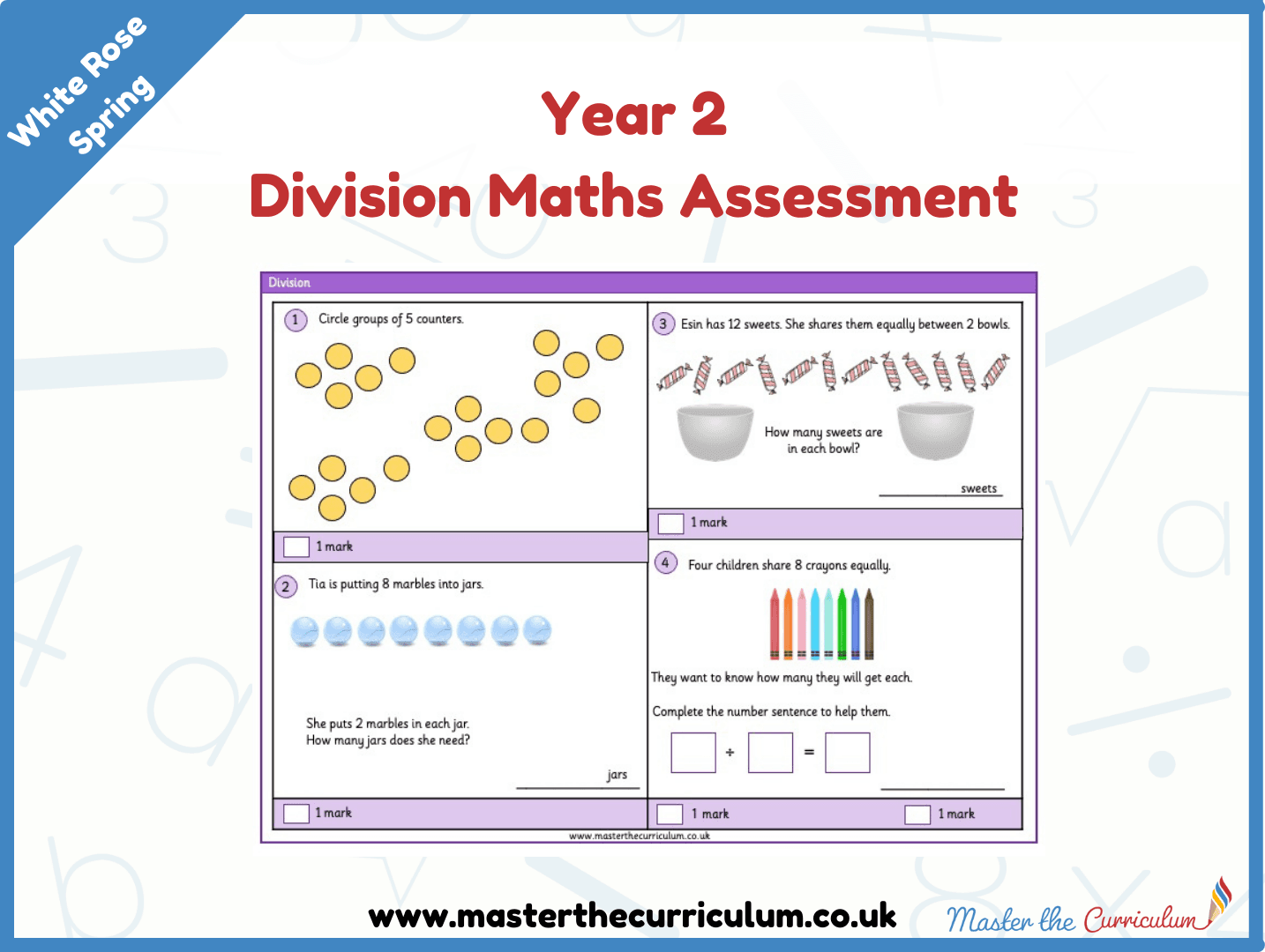 Cover of Year 2 Division Maths Assessment