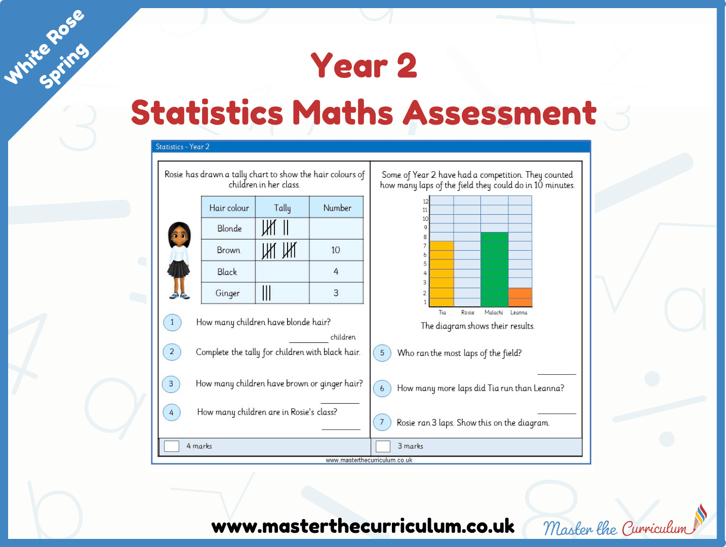 Cover of Year 2 Statistics Maths Assessment