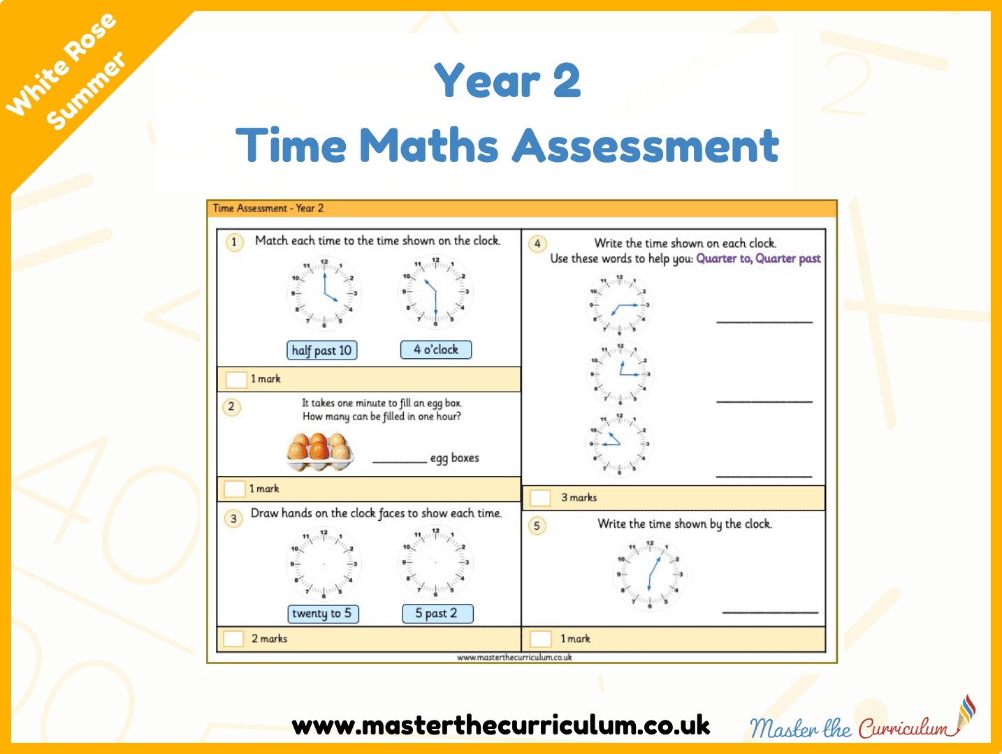 Cover of Year 2 Time Maths Assessment
