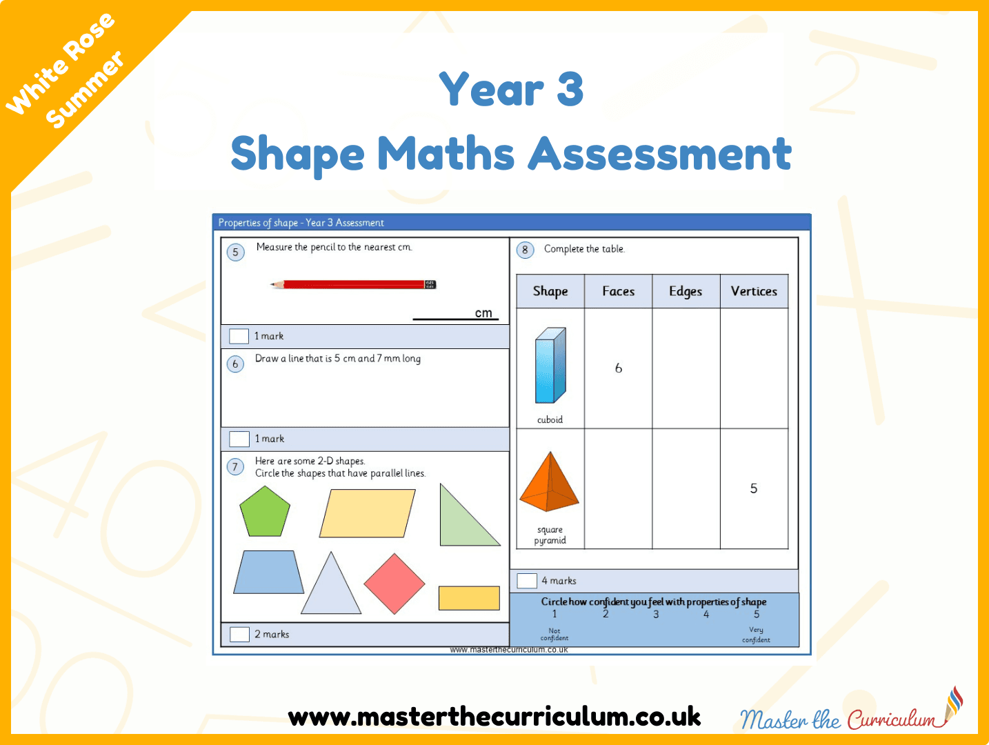 Cover of Year 3 Shape Maths Assessment