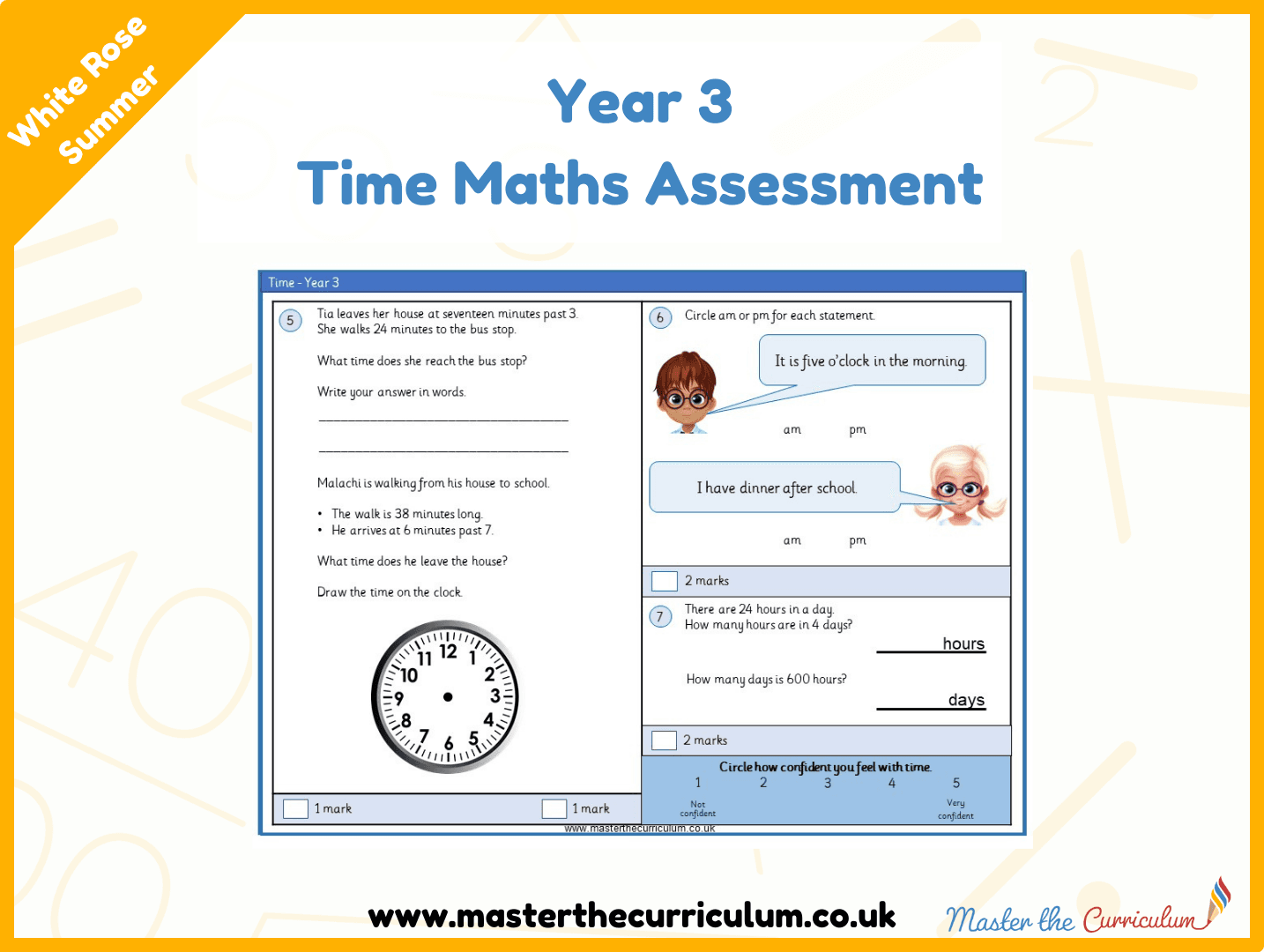 Cover of Year 3 Time Maths Assessment