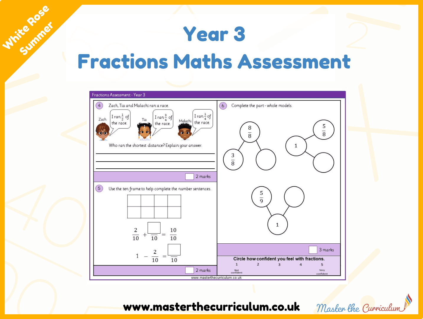 Cover of Year 3 Fractions Maths Assessment