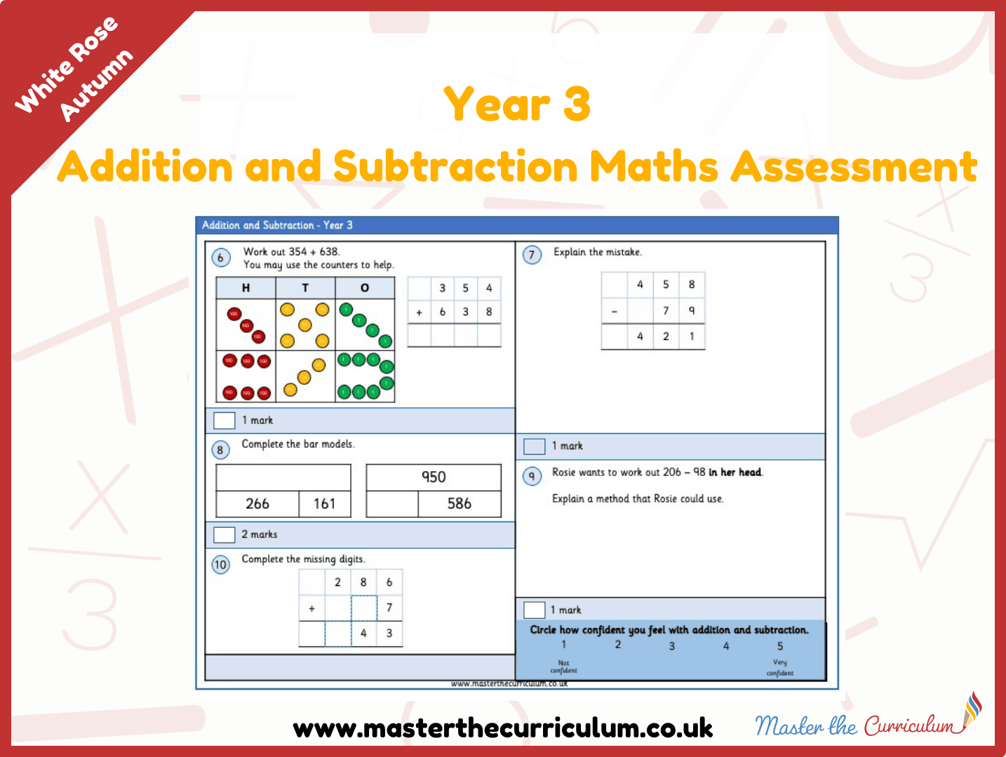 Cover of Year 3 Addition and Subtraction Maths Assessment