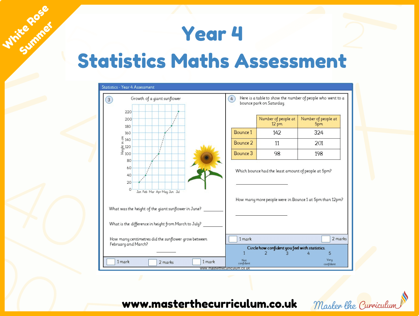 Cover of Year 4 Statistics Maths Assessment