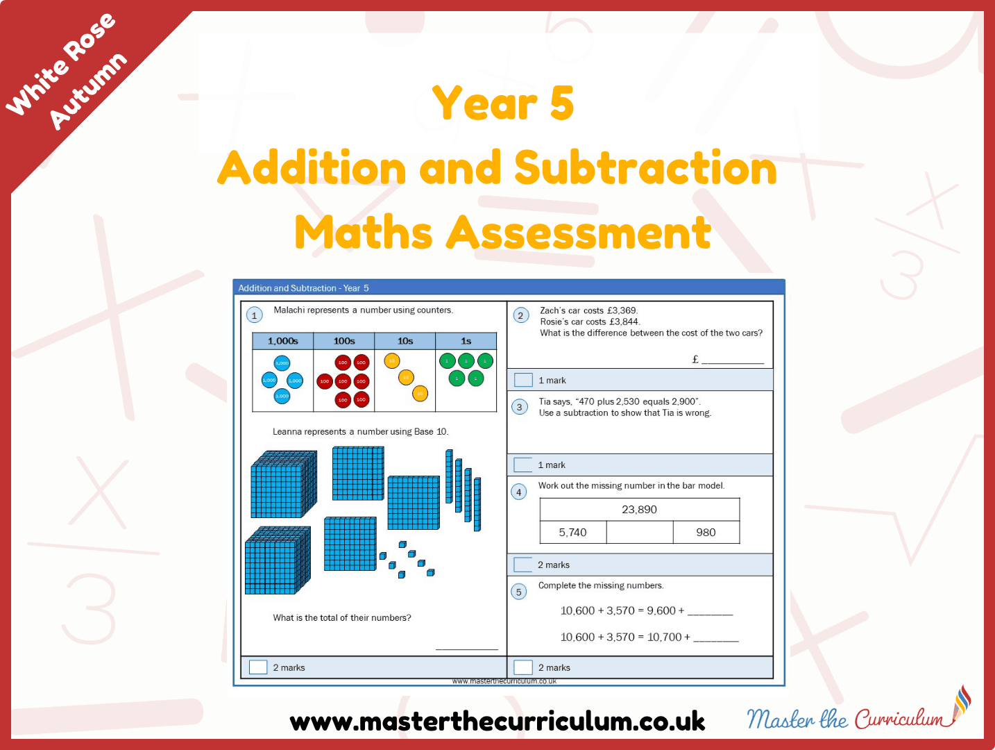 Cover of Year 5 Addition and Subtraction Maths Assessment