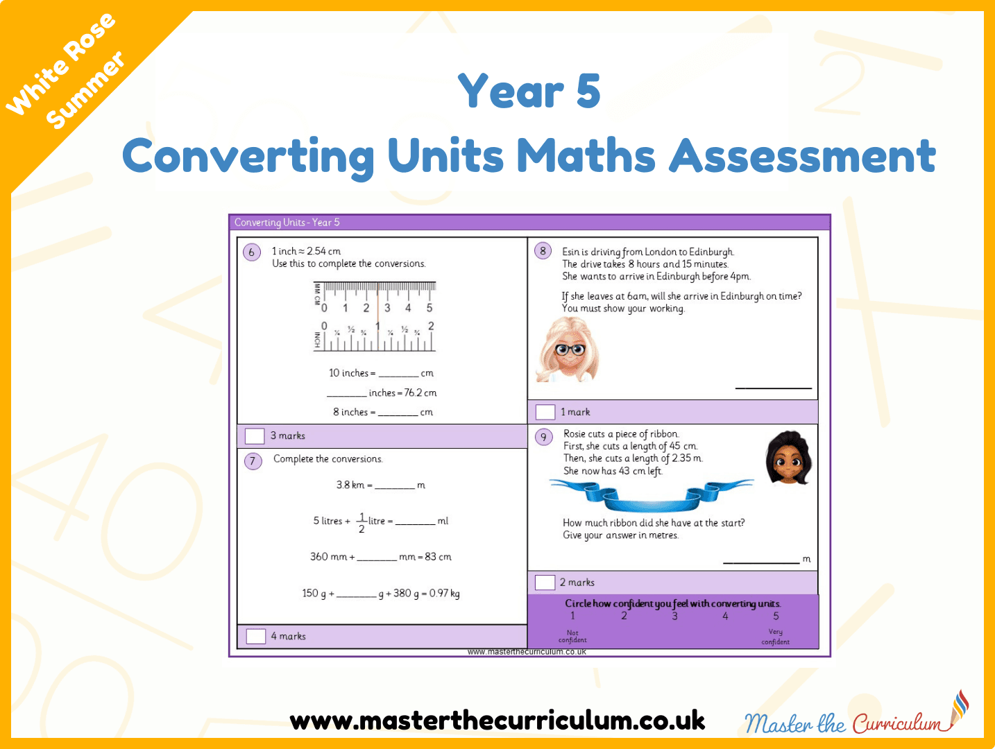 Cover of Year 5 Converting Units Maths Assessment