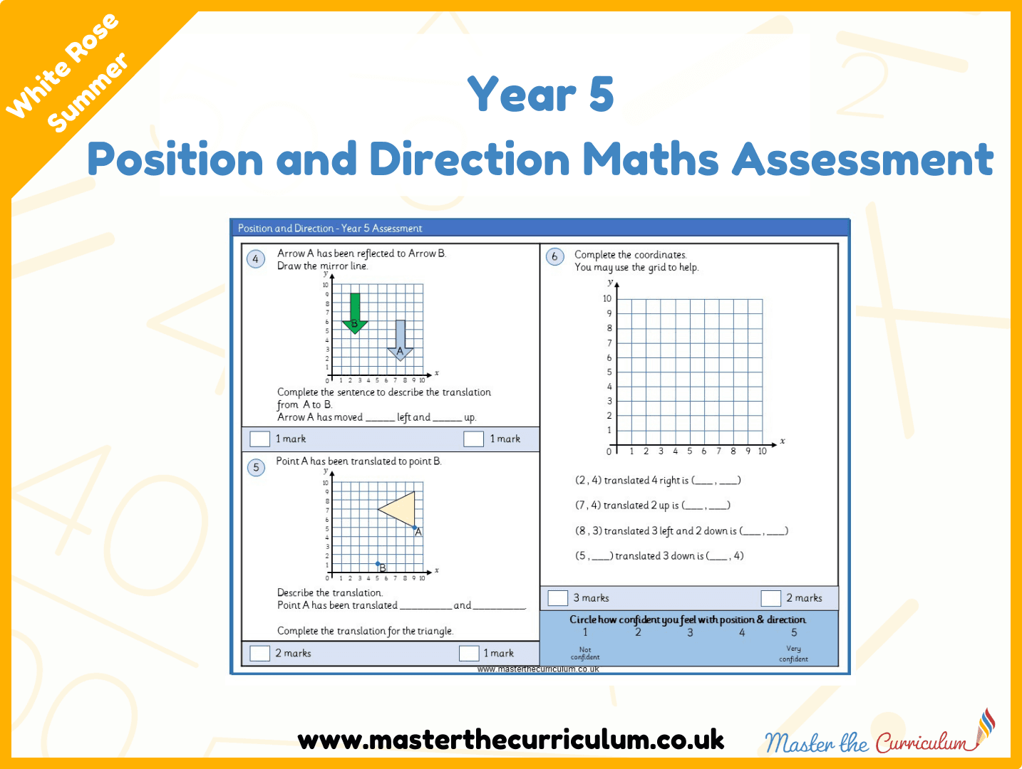 Cover of Year 5 Position and Direction Maths Assessment