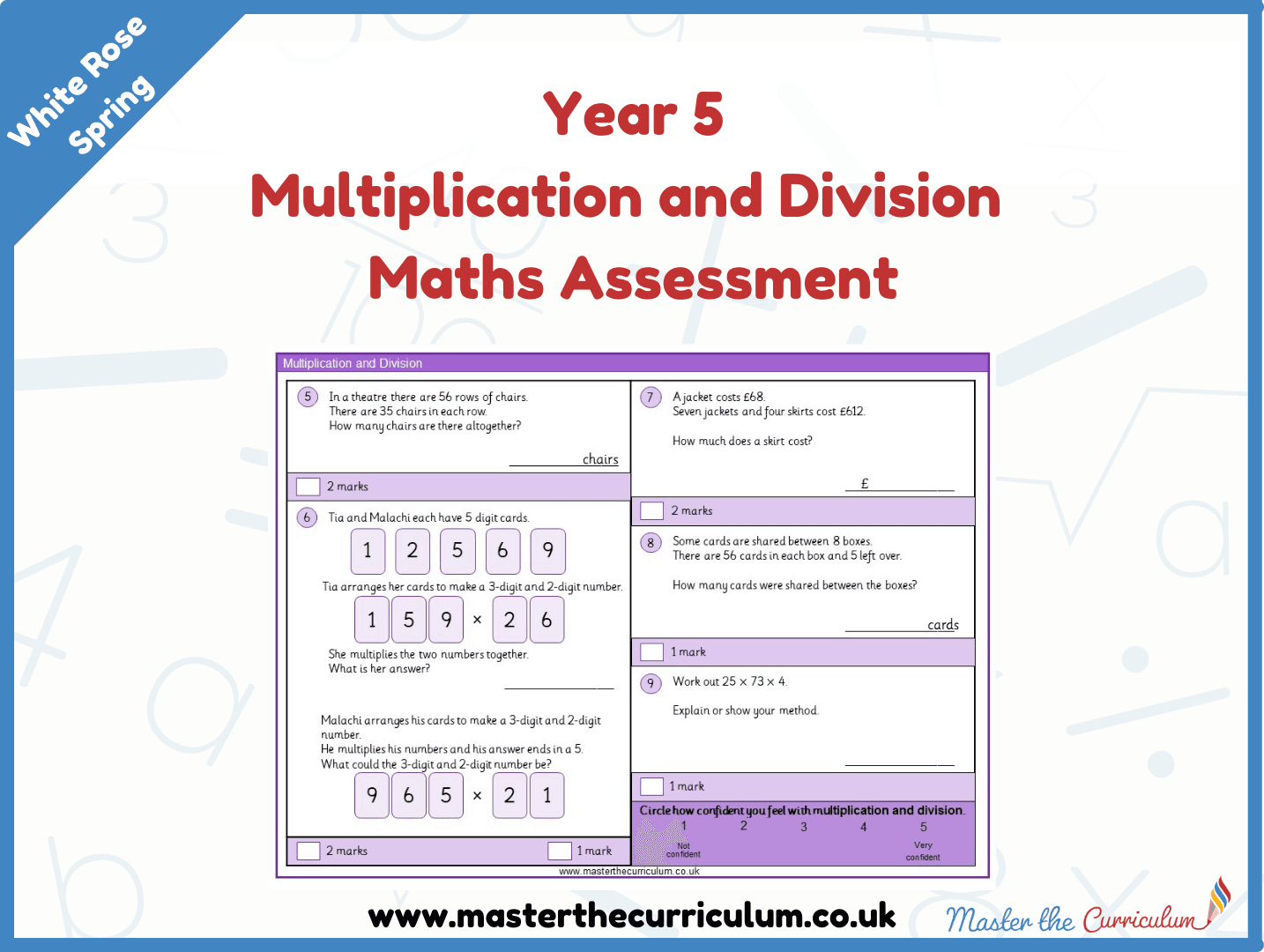 Cover of Year 5- Spring- Multiplication and Division Maths Assessment