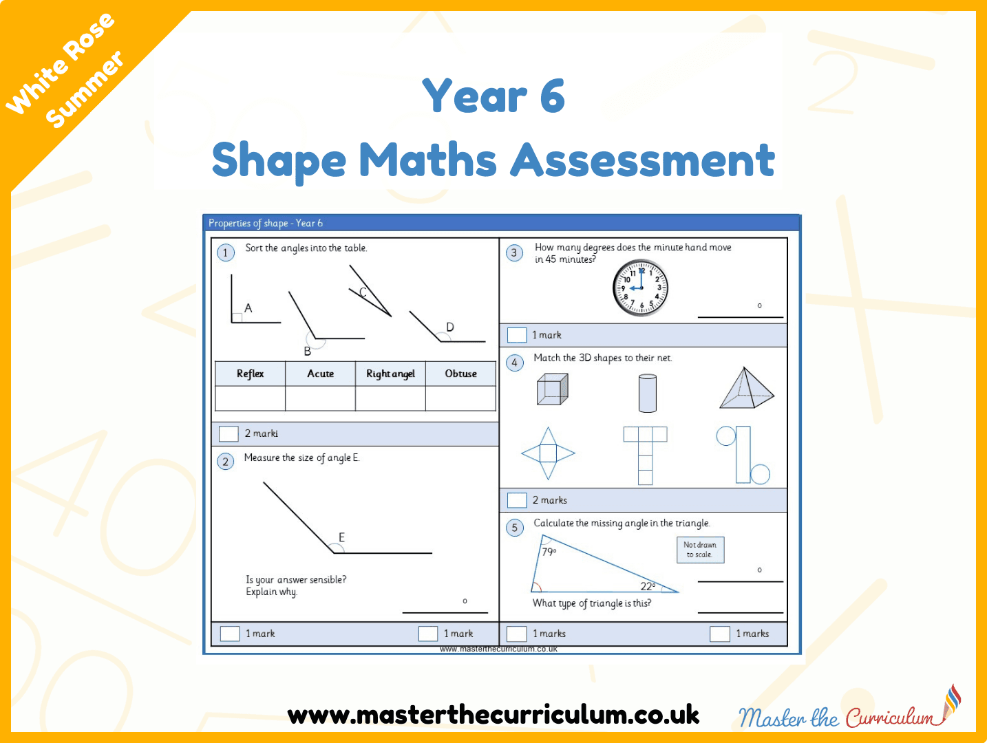Cover of Year 6 Shape Maths Assessment