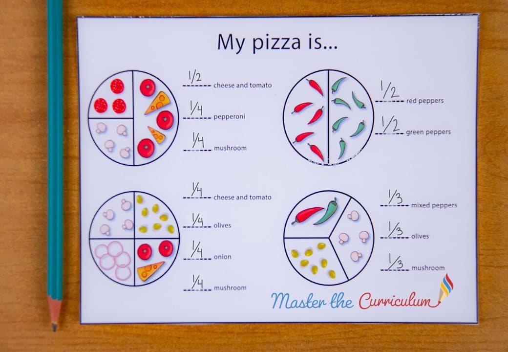 Cover of Fractions – pizza worksheets