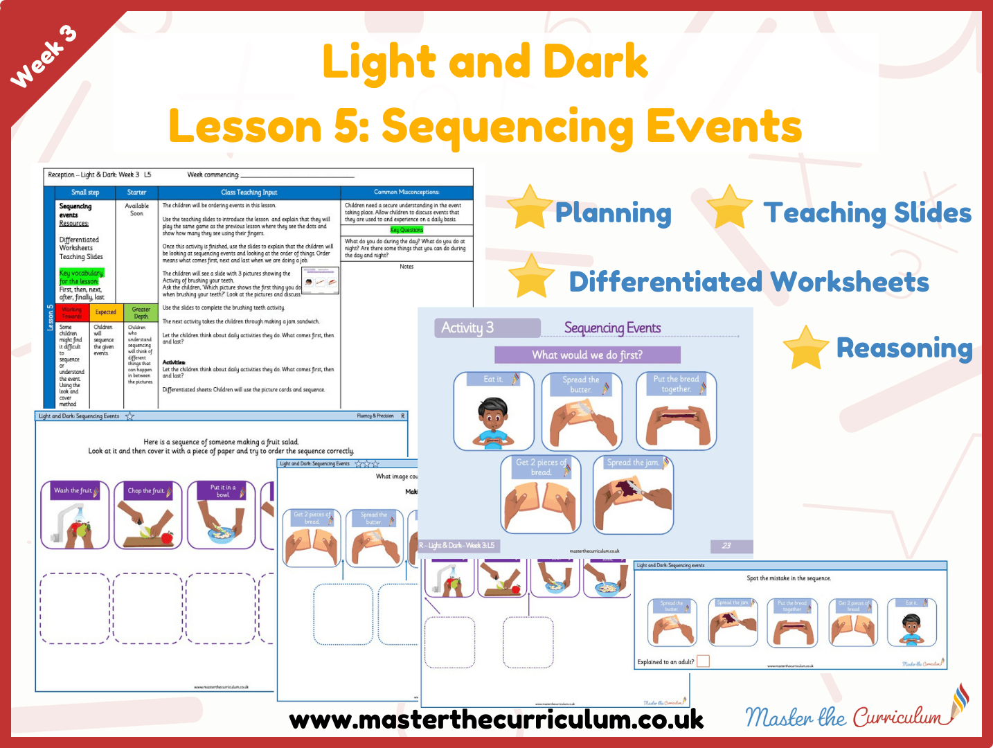 Cover of Light and Dark: Week 3: Lesson 5 – Sequencing Events