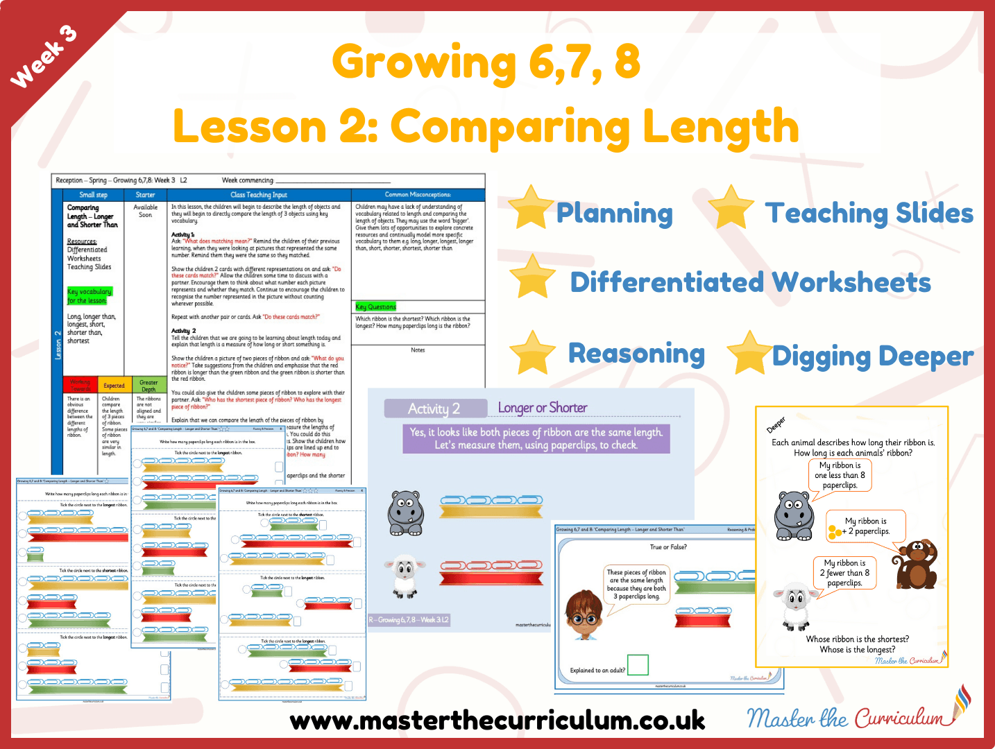 Cover of Growing 6,7,8 : Week 3: Lesson 2– Comparing Length