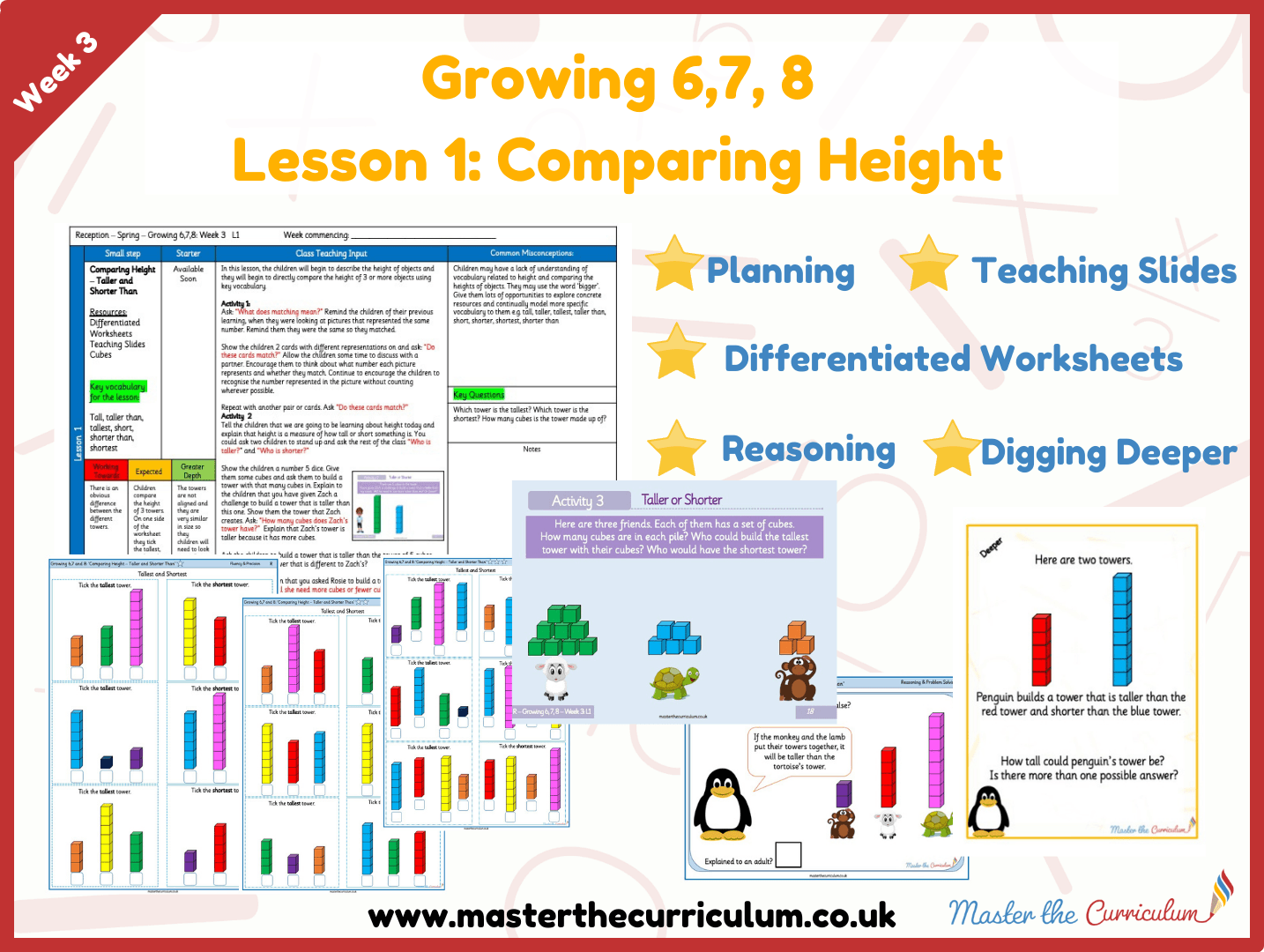 Cover of Growing 6,7,8 : Week 3: Lesson 1– Comparing Height