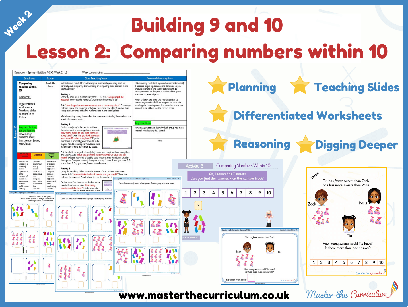 Cover of Building 9 and 10: Week 2: Lesson 2 – Comparing numbers within 10